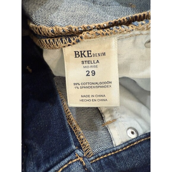 BKE Denim Stella Mid-Rise Distressed Cutoff Jean Shorts Raw Frayed Hem 29 - Picture 6 of 10